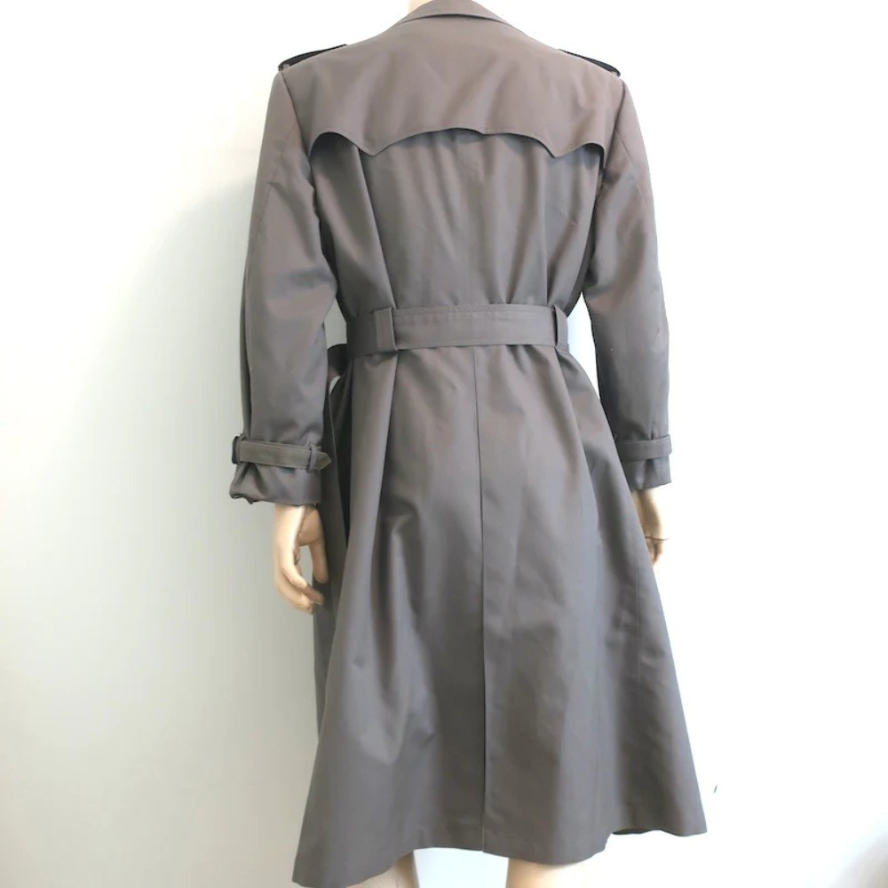 Christian Dior Monsieur Trench Coat Dark Taupe Cotton-Blend Size 42R - Picture 4 of 6